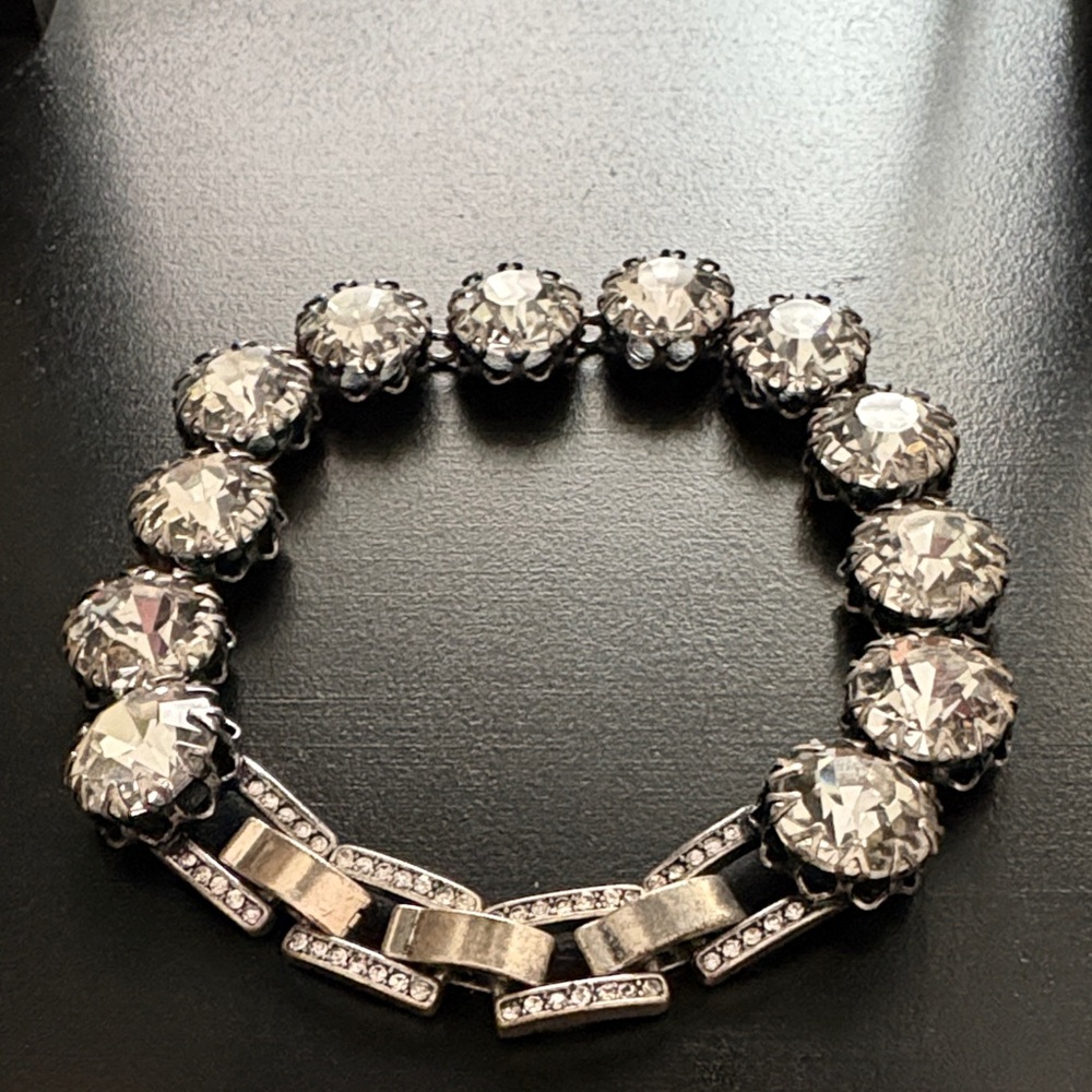 Stella and Dot Crystal look bracelet with extension in Silvertone
